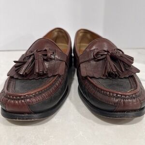 French Shriner Mens Size 9  Brown Richmond Leather Tassel Loafer Shoes